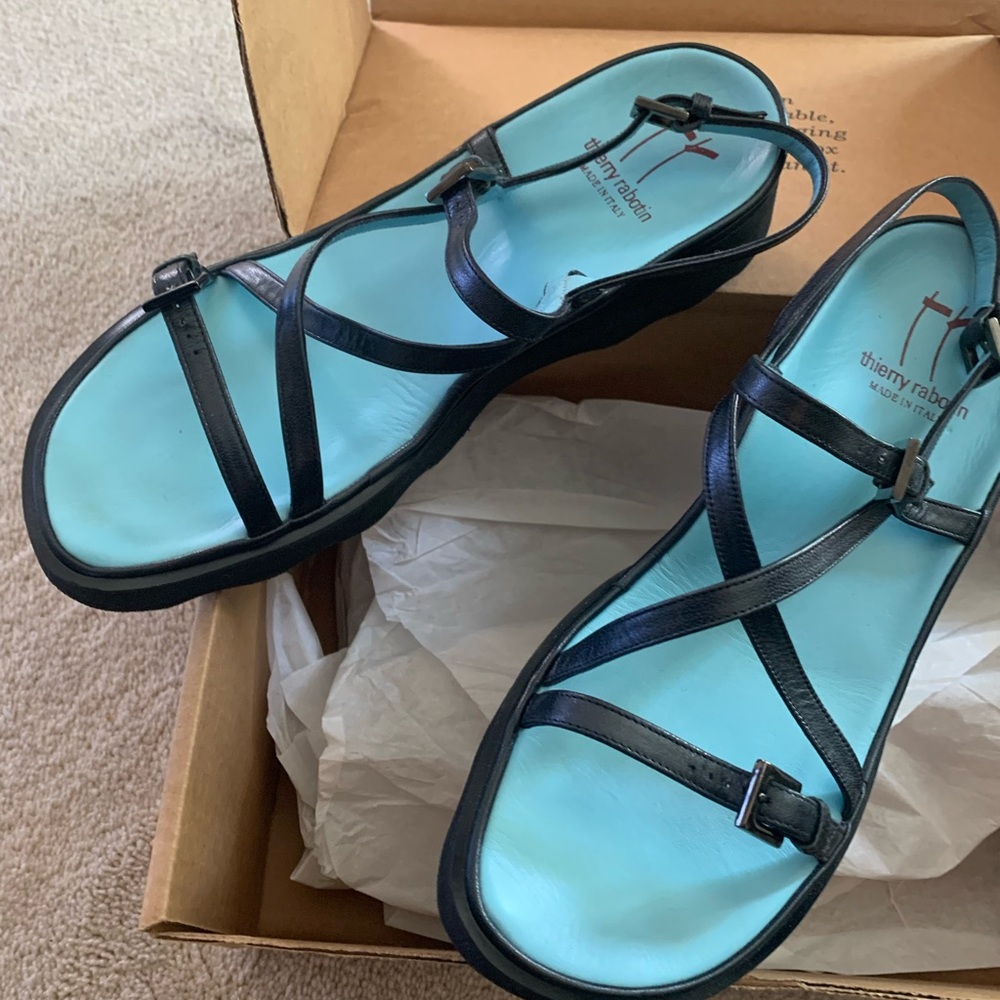 Navy Blue Thierry Rabotin Sandals.  Size 40